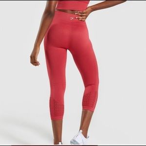 Gymshark Energy Seamless Cropped Leggings in Coral